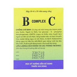 Thuốc B Complex C Vidipha bổ sung các vitamin nhóm B, C (10 vỉ x 10 viên)