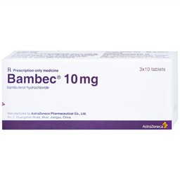 Thuốc Bambec 10mg AstraZeneca điều trị hen phế quản, co thắt phế quản (3 vỉ x 10 viên)