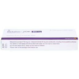 Thuốc Betaloc Zok 50mg AstraZeneca điều trị tăng huyết áp (2 vỉ x 14 viên)