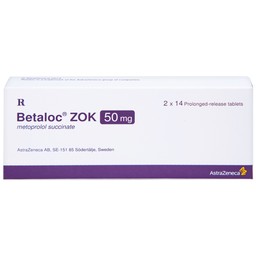 Thuốc Betaloc Zok 50mg AstraZeneca điều trị tăng huyết áp (2 vỉ x 14 viên)