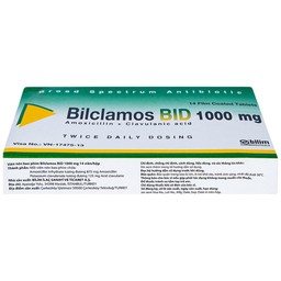Thuốc Bilclamos Bid 1000mg Bilim Ilac điều trị nhiễm khuẩn (2 vỉ x 7 viên)