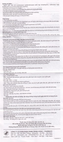 Thuốc Biseptol Pharbaco điều trị nhiễm khuẩn do các vi khuẩn nhạy cảm (1 vỉ x 20 viên)