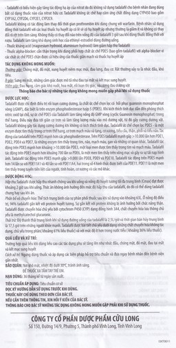 Thuốc C.ales 20mg Pharimexco điều trị rối loạn cương dương (1 viên)