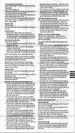 Viên sủi Calcium Sandoz 600 +Vitamin D3 phòng ngừa và điều trị thiếu canxi, vitamin D (10 viên)