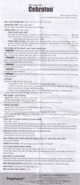 Thuốc Cebraton Traphaco bổ khí huyết, hoạt huyết dưỡng não (5 vỉ x 10 viên)