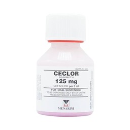 Bột pha hỗn dịch uống Ceclor 125mg Menarini điều trị nhiễm khuẩn (60ml)