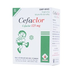 Bột pha hỗn dịch uống Cefaclor 125mg Domesco điều trị nhiễm khuẩn (10 gói)