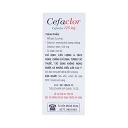 Bột pha hỗn dịch uống Cefaclor 125mg Domesco điều trị nhiễm khuẩn (10 gói)