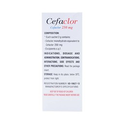 Bột pha hỗn dịch uống Cefaclor 250mg Domesco điều trị nhiễm khuẩn (10 gói)