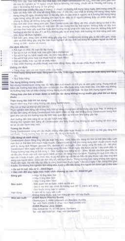 Thuốc tiêm Cerebrolysin 10ml điều trị rối loạn trí nhớ, sa sút trí tuệ (1 vỉ x 5 ống x 10ml)