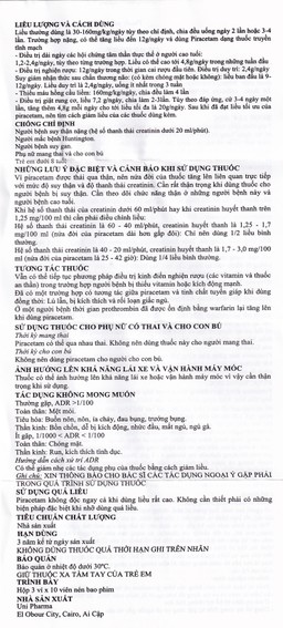 Thuốc Cerefort 800mg Unipharma điều trị chứng chóng mặt, suy giảm trí nhớ (3 vỉ x 10 viên)