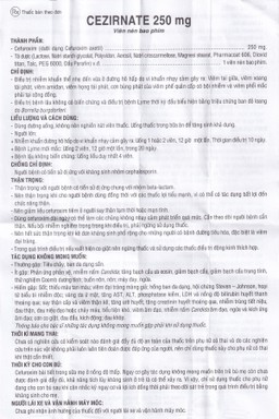 Thuốc Cezirnate 250 mg Uphace điều trị nhiễm khuẩn thể nhẹ đến vừa ở đường hô hấp (2 vỉ x 5 viên)