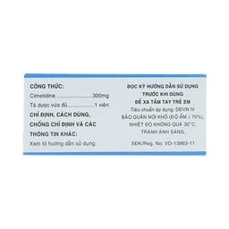 Thuốc Cimetidine MKP 300mg Mekophar điều trị ngắn hạn loét dạ dày, tá tràng tiến triển (10 vỉ x 10 viên)