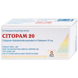 Thuốc Citopam 20 Sun Pharma điều trị trầm cảm, rối loạn hoảng sợ (3 vỉ x 10 viên)