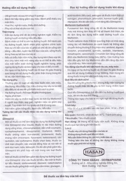 Thuốc CoMiaryl 2mg/500mg Hasan điều trị đái tháo đường típ 2 (3 vỉ x 10 viên)