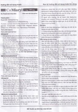 Thuốc CoMiaryl 2mg/500mg Hasan điều trị đái tháo đường típ 2 (3 vỉ x 10 viên)