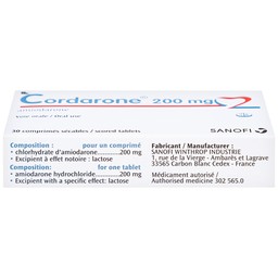 Thuốc Cordarone 200mg Sanofi phòng ngừa và điều trị một số dạng rối loạn nhịp tim (30 viên)