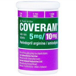 Thuốc Coveram 5mg/10mg Servier điều trị tăng huyết áp (30 viên)