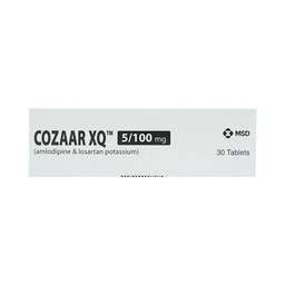 Thuốc Cozaar XQ 5/100mg MSD điều trị cao huyết áp vô căn (3 vỉ x 10 viên)
