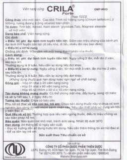 Thuốc Crila Forte Thiên Dược điều trị phì đại lành tính tuyến tiền liệt, u xơ tử cung (20 viên)