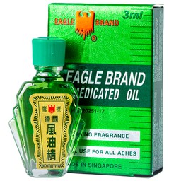 Dầu gió xanh Con Ó Eagle Brand Medicated Oil giảm nhức đầu, cảm cúm, đau lưng, viêm khớp (12 chai x 3ml)