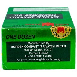 Dầu gió xanh Con Ó Eagle Brand Medicated Oil giảm nhức đầu, cảm cúm, đau lưng, viêm khớp (12 chai x 3ml)