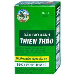 Dầu gió xanh Thiên Thảo điều trị cảm, ho, sổ mũi, nhứt đầu, say nắng (12ml)