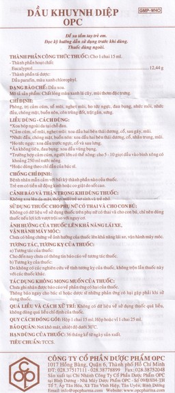 Dầu Khuynh Diệp OPC phòng và trị cảm cúm, sổ mũi, nghẹt mũi (25ml)