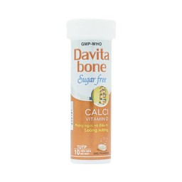 Viên sủi Davita Bone Sugar Free DHG phòng ngừa và điều trị loãng xương (10 viên)