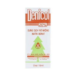 Dung dịch rơ miệng Denicol 20% Sagopha điều trị tưa lưỡi, lở miệng, sưng lợi (15ml)