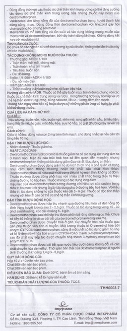 Thuốc Dexipharm 15mg Imexpharm điều trị triệu chứng ho (10 vỉ x 10 viên)