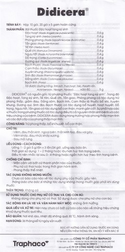 Thuốc Didicera trừ phong thấp, bổ khí huyết, bổ can thận (10 gói x 5g)