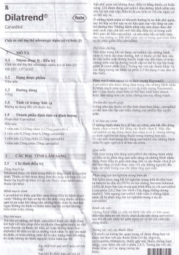 Thuốc Dilatrend Roche điều trị tăng huyết áp, bệnh mạch vành, suy tim mạn, suy thất trái (3 vỉ x 10 viên)