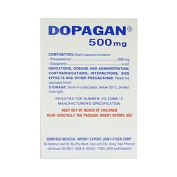 Thuốc Dopagan 500mg Domesco giảm đau và hạ sốt (20 vỉ x 10 viên)