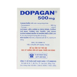 Thuốc Dopagan 500mg Domesco giảm đau và hạ sốt (20 vỉ x 10 viên)
