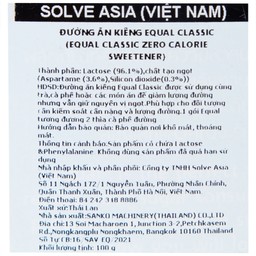 Đường Ăn Kiêng Không Calo Equal Classic Zero Calorie Sweetener (100 gói)