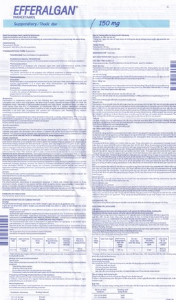 Thuốc đặt trực tràng Efferalgan 150mg UPSA SAS giảm đau, hạ sốt (2 vỉ x 5 viên)