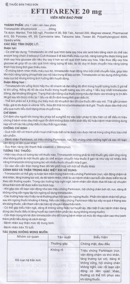 Thuốc Eftifarene Dược 3-2 hỗ trợ điều trị đau thắt ngực ổn định (2 vỉ x 30 viên)