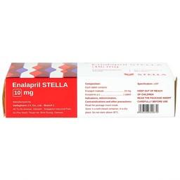 Thuốc Enalapril Stella 10mg điều trị tăng huyết áp, suy tim sung huyết (3 vỉ x 10 viên)