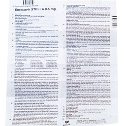 Thuốc Entecavir Stella 0.5mg điều trị viêm gan B mạn tính (3 vỉ x 10 viên)