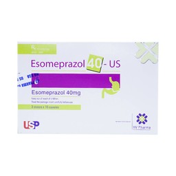 Thuốc Esomeprazol 40-US điều trị trào ngược dạ dày, thực quản (3 vỉ x 10 viên)