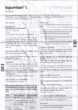 Nhũ dịch Espumisan L Menarini điều trị các triệu chứng chướng bụng, đau bụng (30ml)