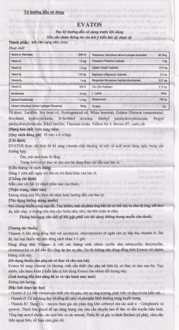 Thuốc Evatos Celogen Pharma bổ sung Vitamin, chất khoáng và một số acid amin (6 vỉ x 10 viên)