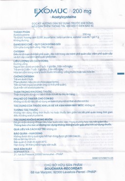 Cốm Exomuc Bouchara điều trị rối loạn chất tiết phế quản (30 gói)