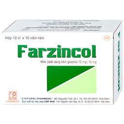 Thuốc Farzincol Pharmedic điều trị thiếu kẽm (10 vỉ x 10 viên)