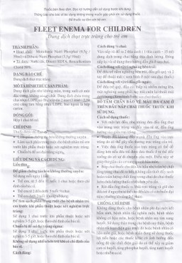 Dung dịch thụt trực tràng Fleet Enema For Children giảm chứng táo bón không thường xuyên (66ml)