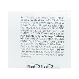 Dung dịch thụt trực tràng Fleet Enema For Children giảm chứng táo bón không thường xuyên (66ml)