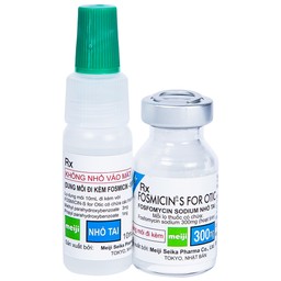 Thuốc nhỏ tai Fosmicin-S For Otic Meiji 300mg điều trị viêm tai ngoài, viêm tai giữa (10ml)