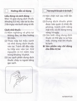 Thuốc nhỏ tai Fosmicin-S For Otic Meiji 300mg điều trị viêm tai ngoài, viêm tai giữa (10ml)