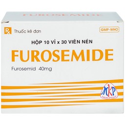 Thuốc Furosemide Mekophar điều trị phù, tăng huyết áp (10 vỉ x 30 viên)